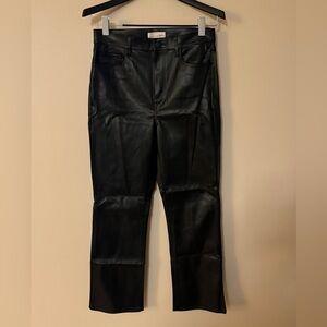 LOFT Black Flare Leather Jeans size 27/4
